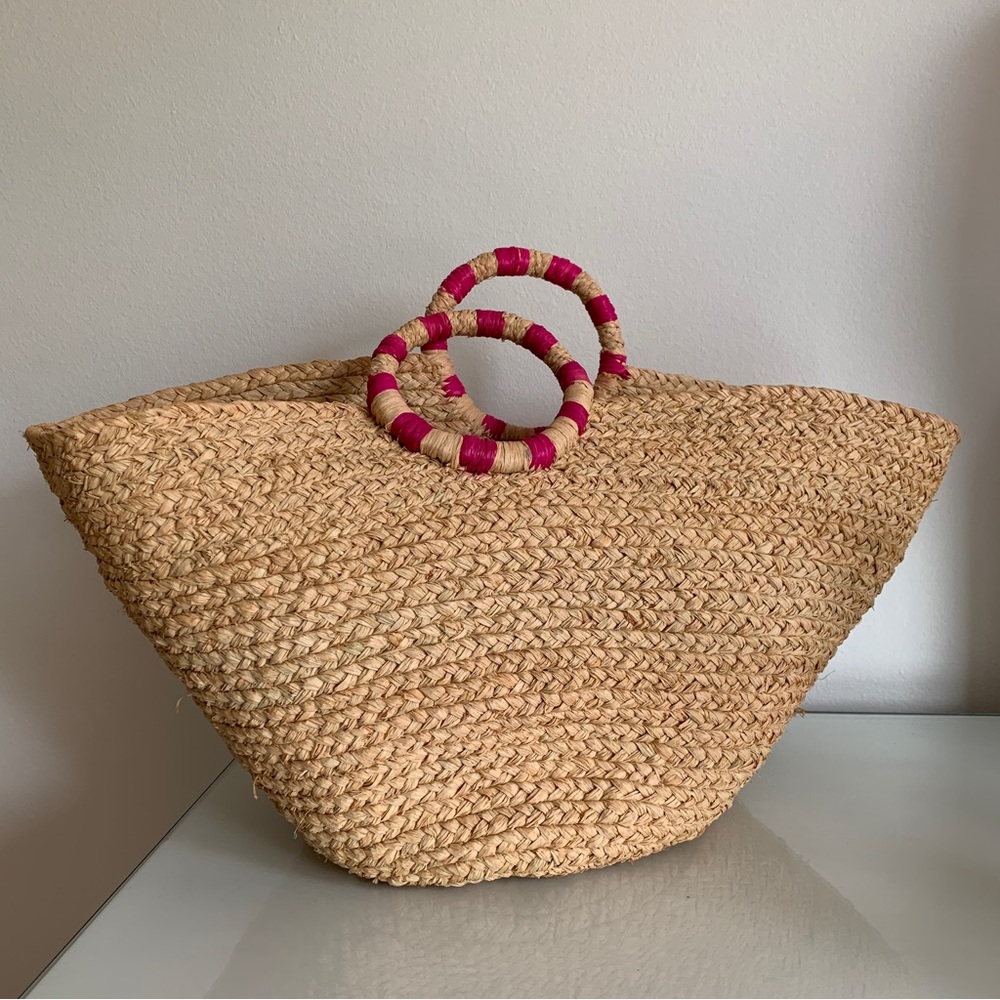 Beach Tote Straw Bag Hat Attack - bujibaja